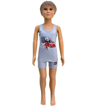 تحميل الصورة في عارض المعرض, طقم ملابس داخلية ملونة مع رسومات للأولاد مكون من 6 قطع (قميص داخلي رسمات + شورت رسمات ) - 100% قطن -