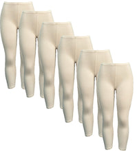 تحميل الصورة في عارض المعرض, 6 - قطع سروال ليقنز نسائي ضيق داخلي قطن 100%