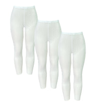 تحميل الصورة في عارض المعرض, 3 - قطع سروال ليقنز نسائي مخرم ضيق داخلي قطن 100%  مكس ألوان