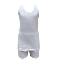 تحميل الصورة في عارض المعرض, 6- أطقم بناتي فانيله كت مع شورت قطن 100% أبيض
