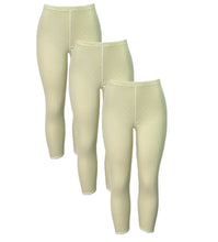 تحميل الصورة في عارض المعرض, 3 - قطع سروال ليقنز نسائي مخرم ضيق داخلي قطن 100%  مكس ألوان