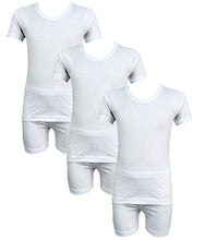 تحميل الصورة في عارض المعرض, 3 أطقم نص كم ولادي قطن 100% لباس داخلي أبيض