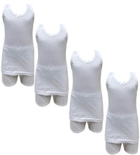 تحميل الصورة في عارض المعرض, 4- أطقم بناتي فانيله كت مع شورت قطن 100% أبيض