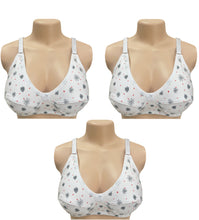 تحميل الصورة في عارض المعرض, 3-قطع ستيان نسائي قطن 100% مشجر