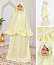 تحميل الصورة في عارض المعرض, طقم صلاة بناتي قطعتين (تنورة وشيلة) – سادة بألوان متعددة