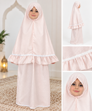 تحميل الصورة في عارض المعرض, طقم صلاة بناتي قطعتين (تنورة وشيلة) – سادة بألوان متعددة