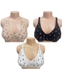 تحميل الصورة في عارض المعرض, 3-قطع ستيان نسائي قطن 100% مشجر