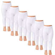 سروال 6 حبات بناتي ضيق داخلي قطن أبيض مع دانتيل