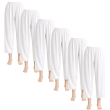 تحميل الصورة في عارض المعرض, 6 - قطع سروال جيب كيلوت حرير ضد اللصق أصلي داخلي ناعم ودائم وبارد مع حزام مطاطي ودانتيل صغير نسائي أبيض
