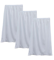 3- قطع نص شلحة تنورة بناتي طويلة حرير ضد اللصق ( نايلون )