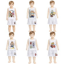 تحميل الصورة في عارض المعرض, طقم داخلي أولادي قطن 100% (فانيلة + شورت) برسومات لابوبو – بوكس 6 أطقم
