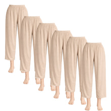 تحميل الصورة في عارض المعرض, 6 - قطع سروال جيب كيلوت حرير ضد اللصق أصلي داخلي ناعم ودائم وبارد مع حزام مطاطي ودانتيل صغير نسائي أبيض
